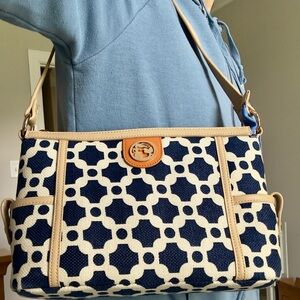 Spartina 449 shoulder bag navy and tan